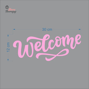 Welcome Script Font V1 Door Sign Sticker Self-Adhesive Decotherapy