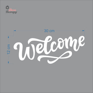 Welcome Script Font V1 Door Sign Sticker Self-Adhesive Decotherapy