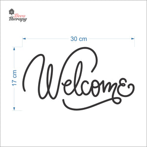 Welcome Script Font V2 Door Sign Sticker Self-Adhesive Decotherapy