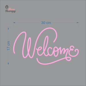 Welcome Script Font V2 Door Sign Sticker Self-Adhesive Decotherapy