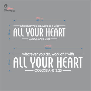 Whatever You Do Work At It With All Your Heart Wall Decal Decotherapy
