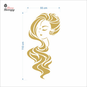 Women Long Hair Style Wall Decal Decotherapy