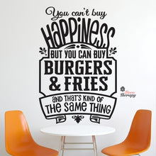 Load image into Gallery viewer, You Can't Buy Happiness But You Can Buy Burgers &amp; Fries Wall Decal