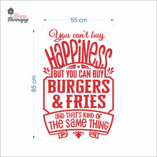 Load image into Gallery viewer, You Can't Buy Happiness But You Can Buy Burgers &amp; Fries Wall Decal