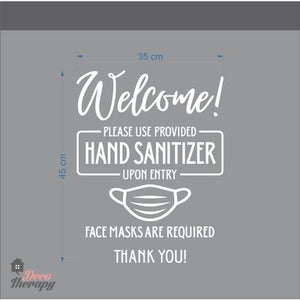 Welcome Please Use Hand Sanitizer Upon Entry Wall Sticker