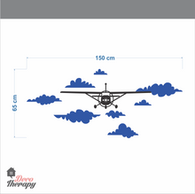 Load image into Gallery viewer, Airplane with Clouds V2 Wall Sticker