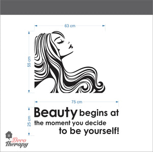 Beauty Begins The Moment You Decide To Be Yourself Wall Sticker