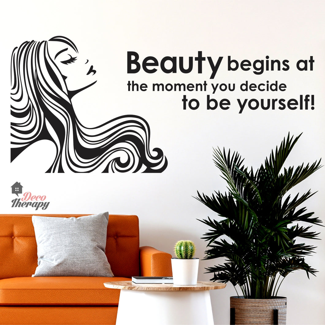 Beauty Begins The Moment You Decide To Be Yourself Wall Sticker