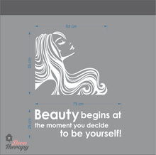 Load image into Gallery viewer, Beauty Begins The Moment You Decide To Be Yourself Wall Sticker