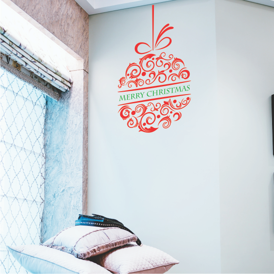 Christmas Ribbon Ball Wall Sticker