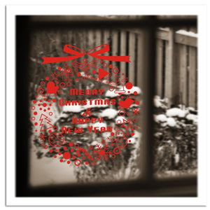 Christmas Wreath Snowflakes Wall Sticker
