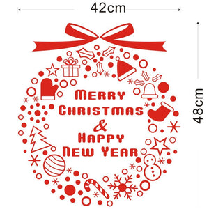 Christmas Wreath Snowflakes Wall Sticker