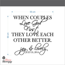 Load image into Gallery viewer, Customized Name When Couples Love God First Design Wall Sticker