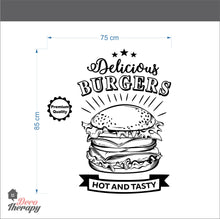 Load image into Gallery viewer, Delicious Burgers Hot and Tasty Wall Sticker