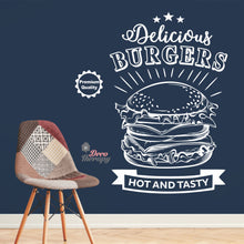 Load image into Gallery viewer, Delicious Burgers Hot and Tasty Wall Sticker