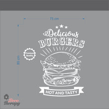 Load image into Gallery viewer, Delicious Burgers Hot and Tasty Wall Sticker