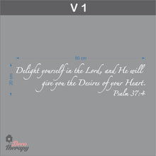 Load image into Gallery viewer, Delight Yourself and He Will Give You The Desires Of Your Heart V1 Wall Sticker