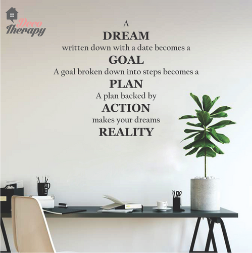 Dream Goal Plan Action Reality Wall Sticker