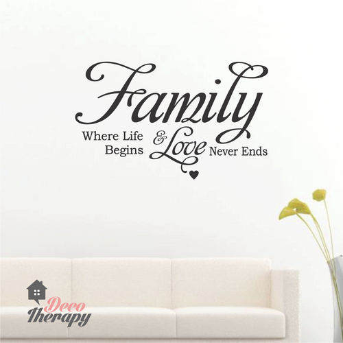 Family Where Life Begins V2 Wall Sticker