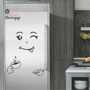 Fridge Decal - Happy Coffee Face Wall Sticker