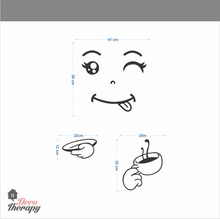 Load image into Gallery viewer, Fridge Decal - Happy Coffee Face Wall Sticker