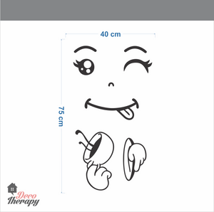 Fridge Decal - Happy Coffee Face Wall Sticker