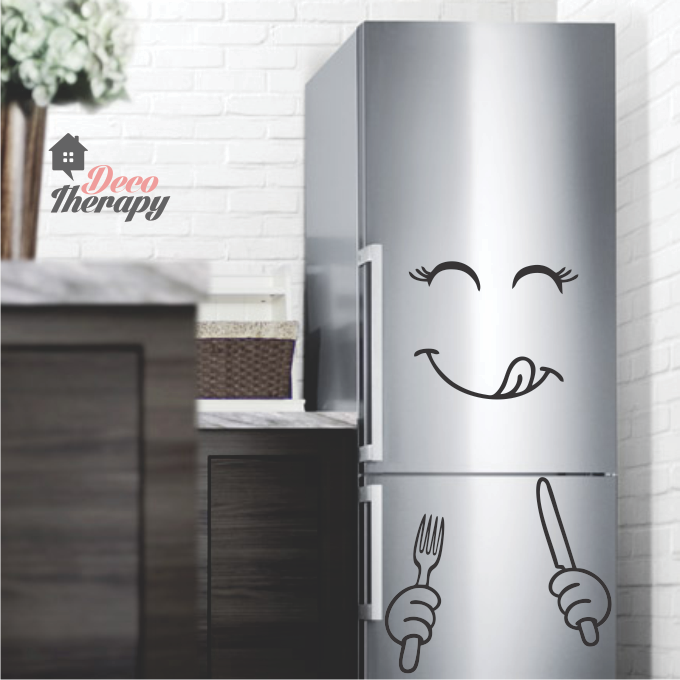 Fridge Decal - Happy To Eat Face Wall Sticker