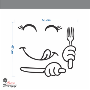 Fridge Decal - Happy To Eat Face Wall Sticker