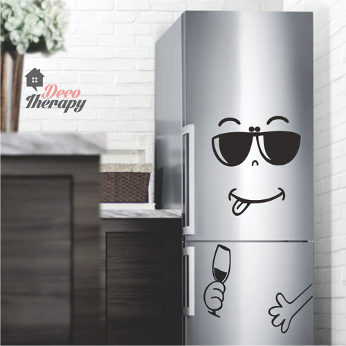 Fridge Decal - Happy Yummy Face Wall Sticker