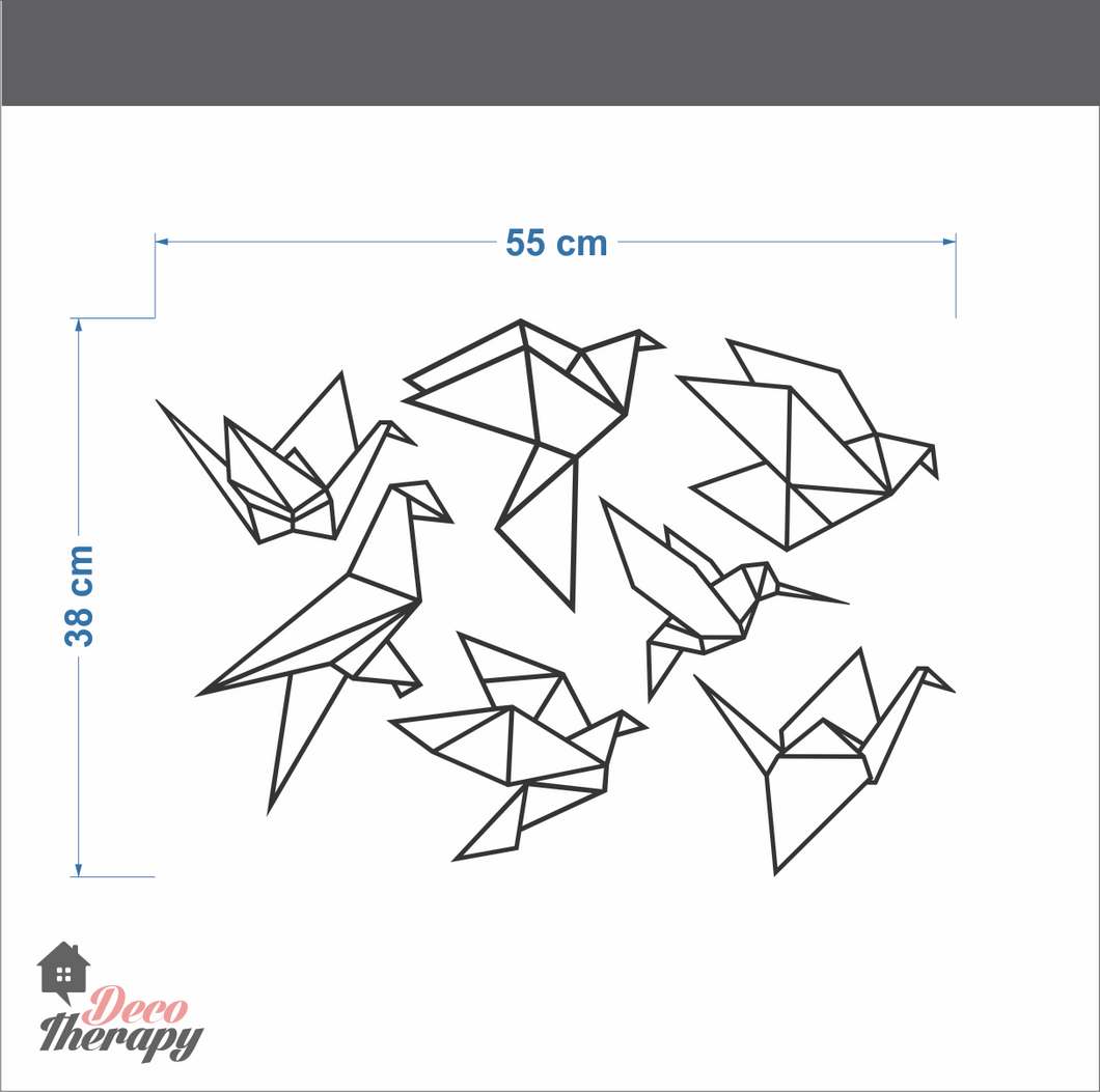 Geometric Origami Birds Wall Decal