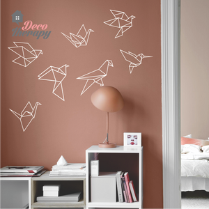 Geometric Origami Birds Wall Decal