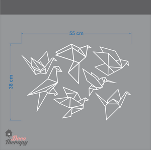 Geometric Origami Birds Wall Decal