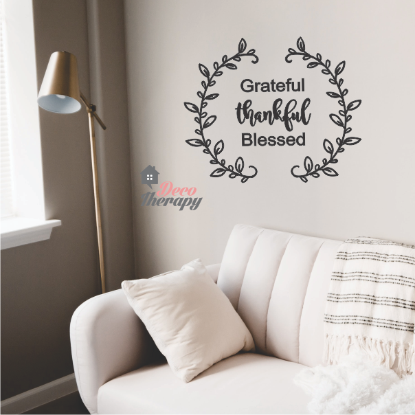 Grateful Thankful Blessed Wall Sticker