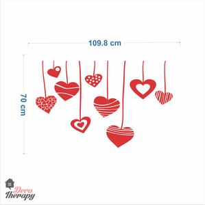 Hearts Hanging Wall Sticker