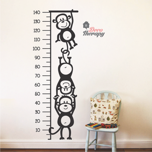 Height Chart Monkeys Wall Sticker