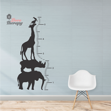 Load image into Gallery viewer, Height Chart Safari Animals Wall Sticker