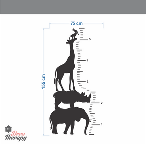 Height Chart Safari Animals Wall Sticker