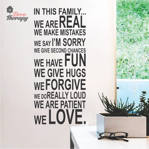 In This Family Rules We Are Real Wall Sticker