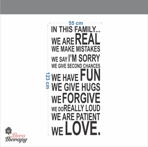 In This Family Rules We Are Real Wall Sticker