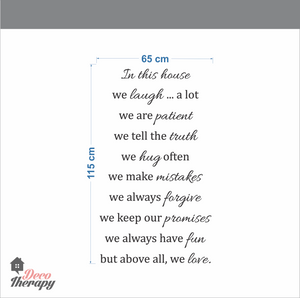 In This House Rules We Laugh A Lot Wall Sticker