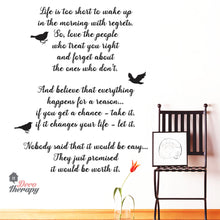 Load image into Gallery viewer, Life Is Too Short Everything Happens For A Reason V2 Wall Sticker