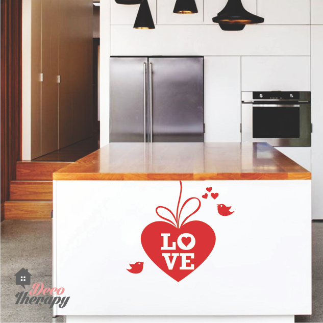 Hearts Love Birds Wall Sticker