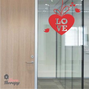 Hearts Love Birds Wall Sticker