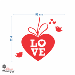 Hearts Love Birds Wall Sticker