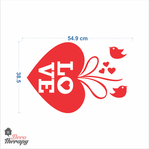 Hearts Love Birds Wall Sticker