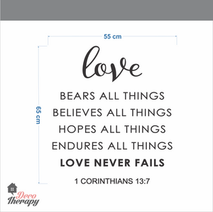 Love Never Fails Wall Sticker