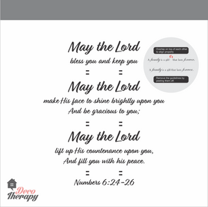 May The Lord Bless You Numbers Wall Sticker