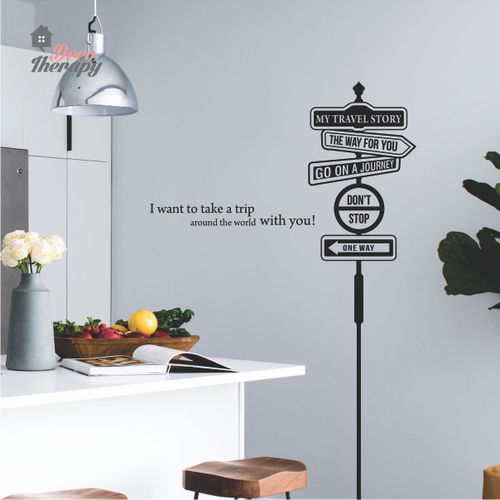 My Travel Story Sign Post Wall Sticker