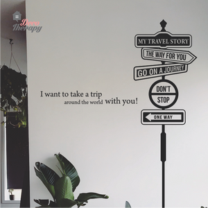 My Travel Story Sign Post Wall Sticker