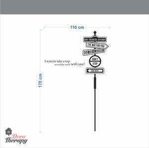 My Travel Story Sign Post Wall Sticker